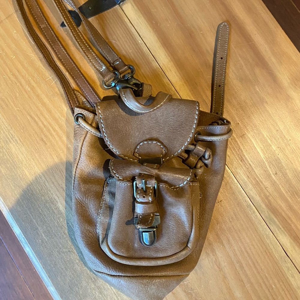Roots Leather mini Backpack